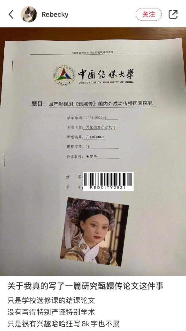 别人看甄嬛传：写了一篇八千字的论文！！！